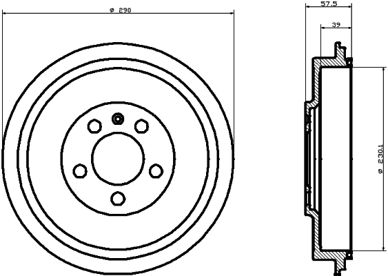 Ilustracja 8DT 355 300-421 HELLA PAGID bęben hamulcowy