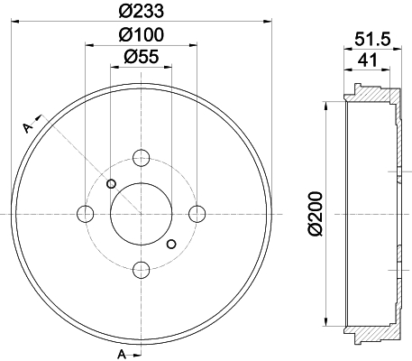 Ilustracja 8DT 355 301-751 HELLA PAGID bęben hamulcowy