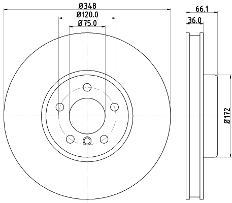 Ilustracja 8DD 355 120-891 HELLA PAGID tarcza hamulcowa