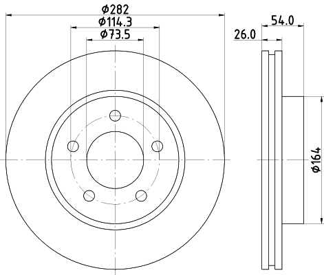 Ilustracja 8DD 355 117-211 HELLA PAGID tarcza hamulcowa