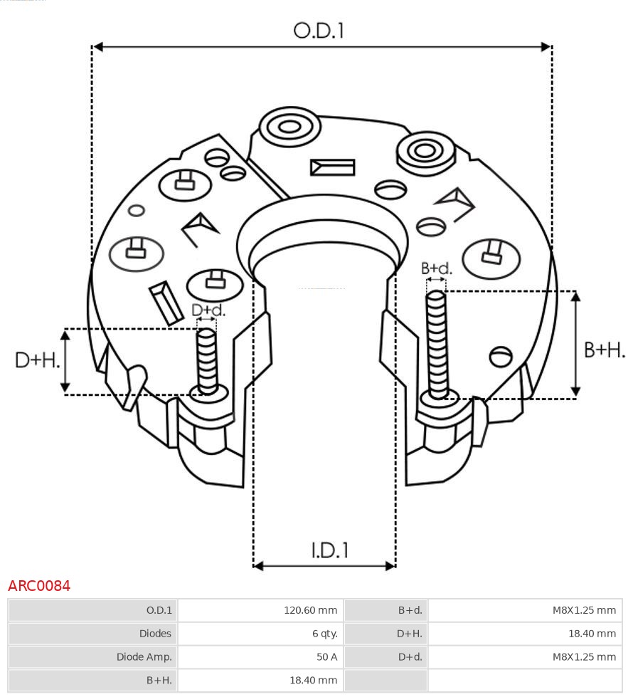 Ilustracja ARC0084 AS-PL prostownik alternatora
