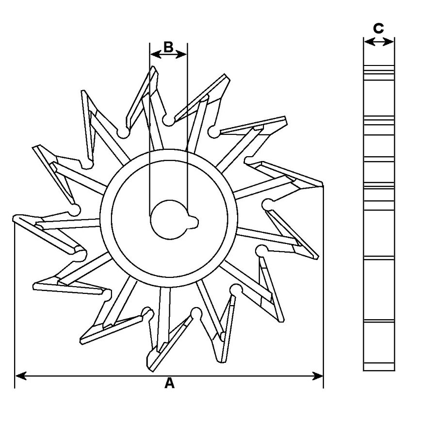 Ilustracja F 032 234 490 HC-CARGO wirnik wentylatora, alternator