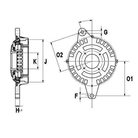 Ilustracja F 032 235 023 HC-CARGO stator, alternator