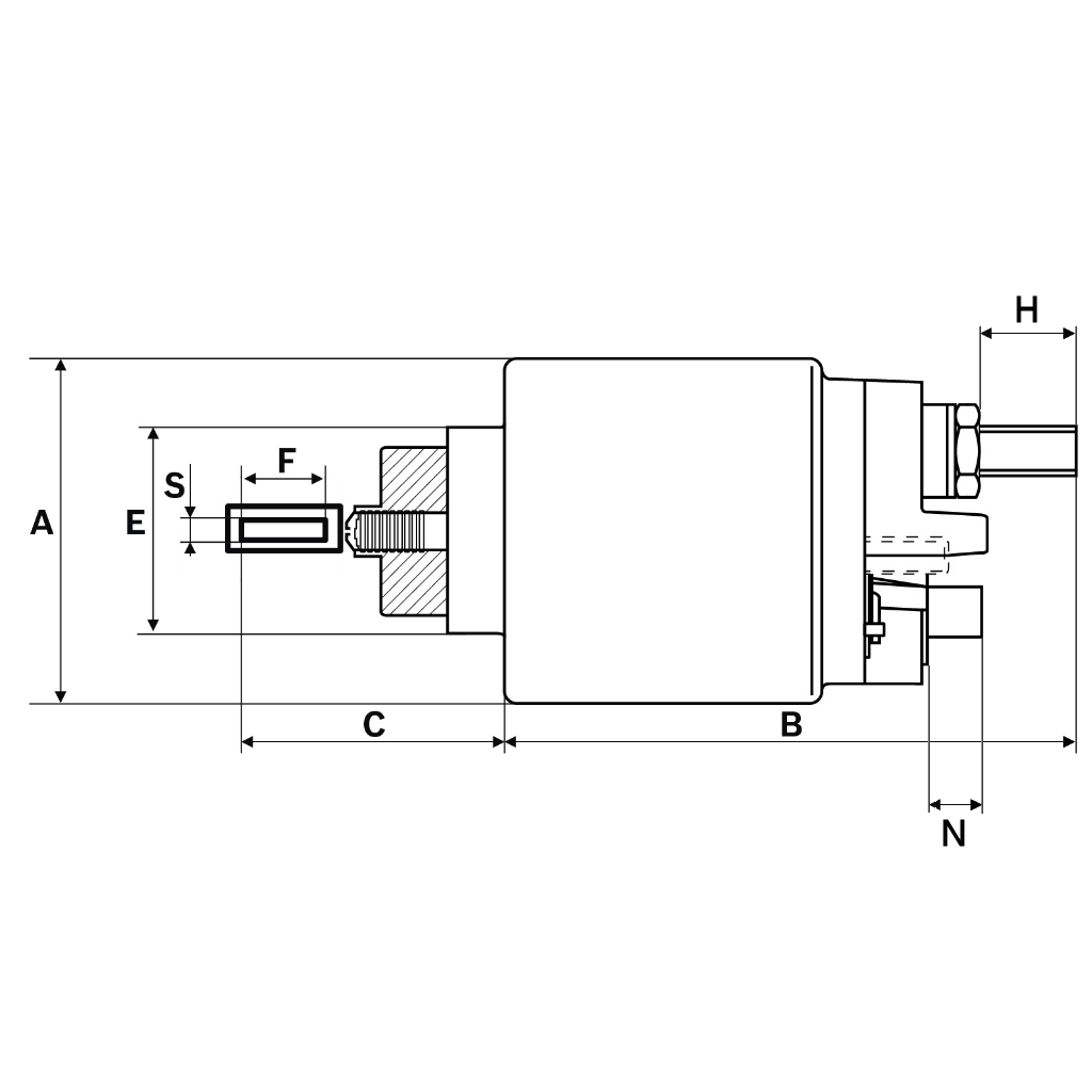 Ilustracja F 032 238 529 HC-CARGO włącznik elektromagnetyczny rozrusznika