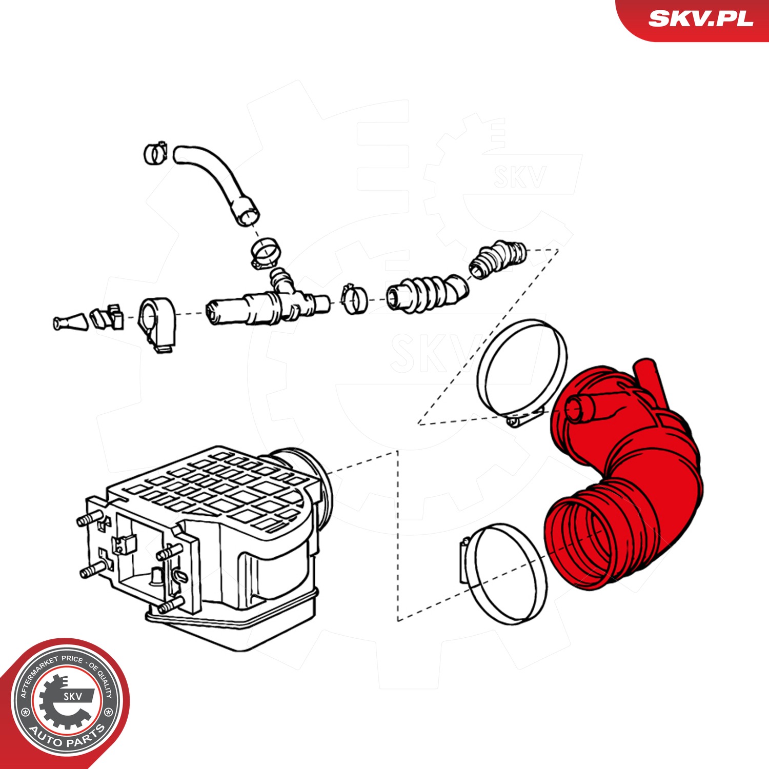 Ilustracja 24SKV409 ESEN SKV przewód ssący, filtr powietrza