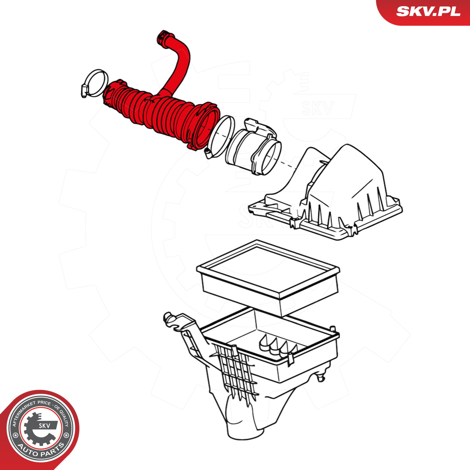 Ilustracja 24SKV417 ESEN SKV przewód ssący, filtr powietrza