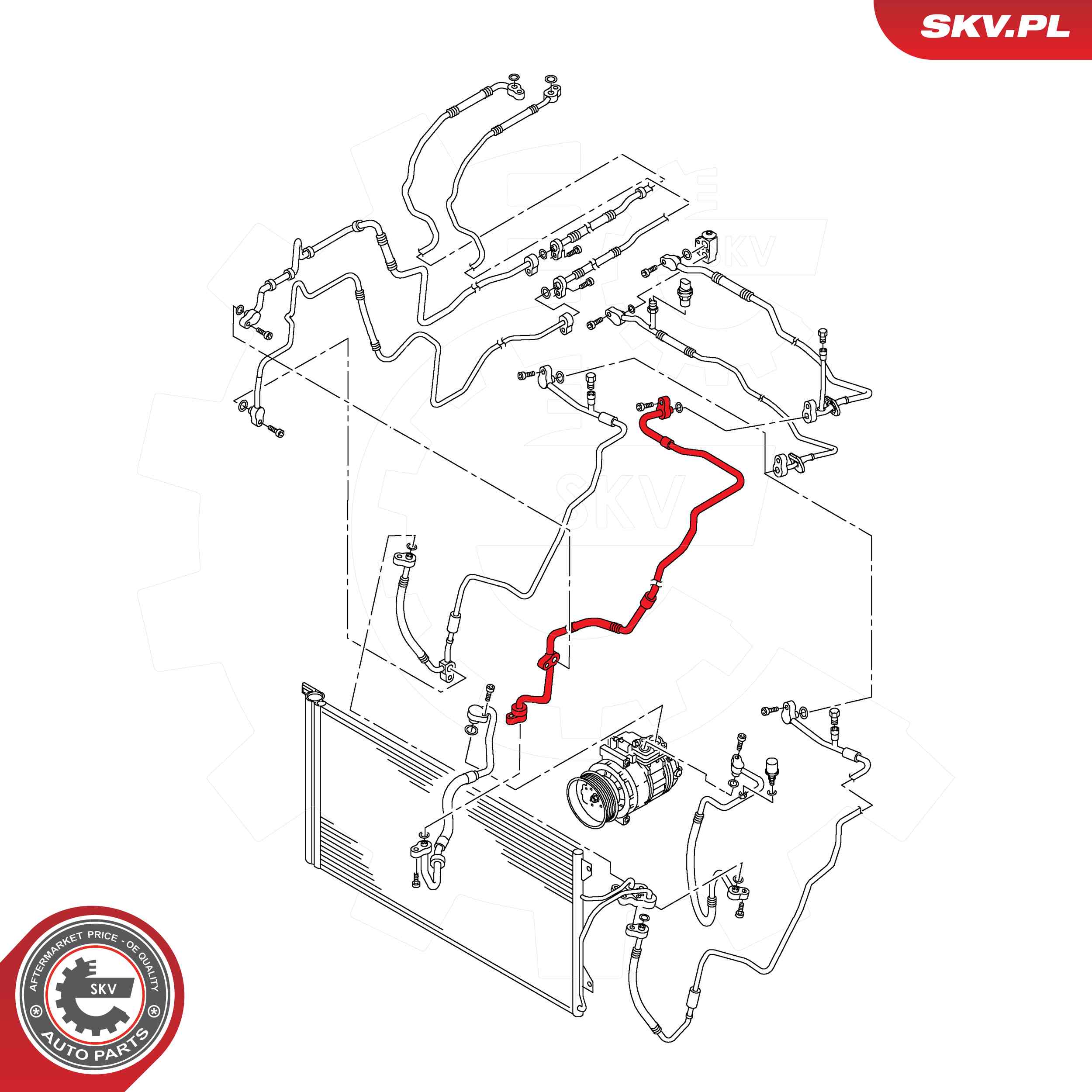 Ilustracja 43SKV581 ESEN SKV przewód wysokiego/niskiego ciśnienia, klimatyzacja