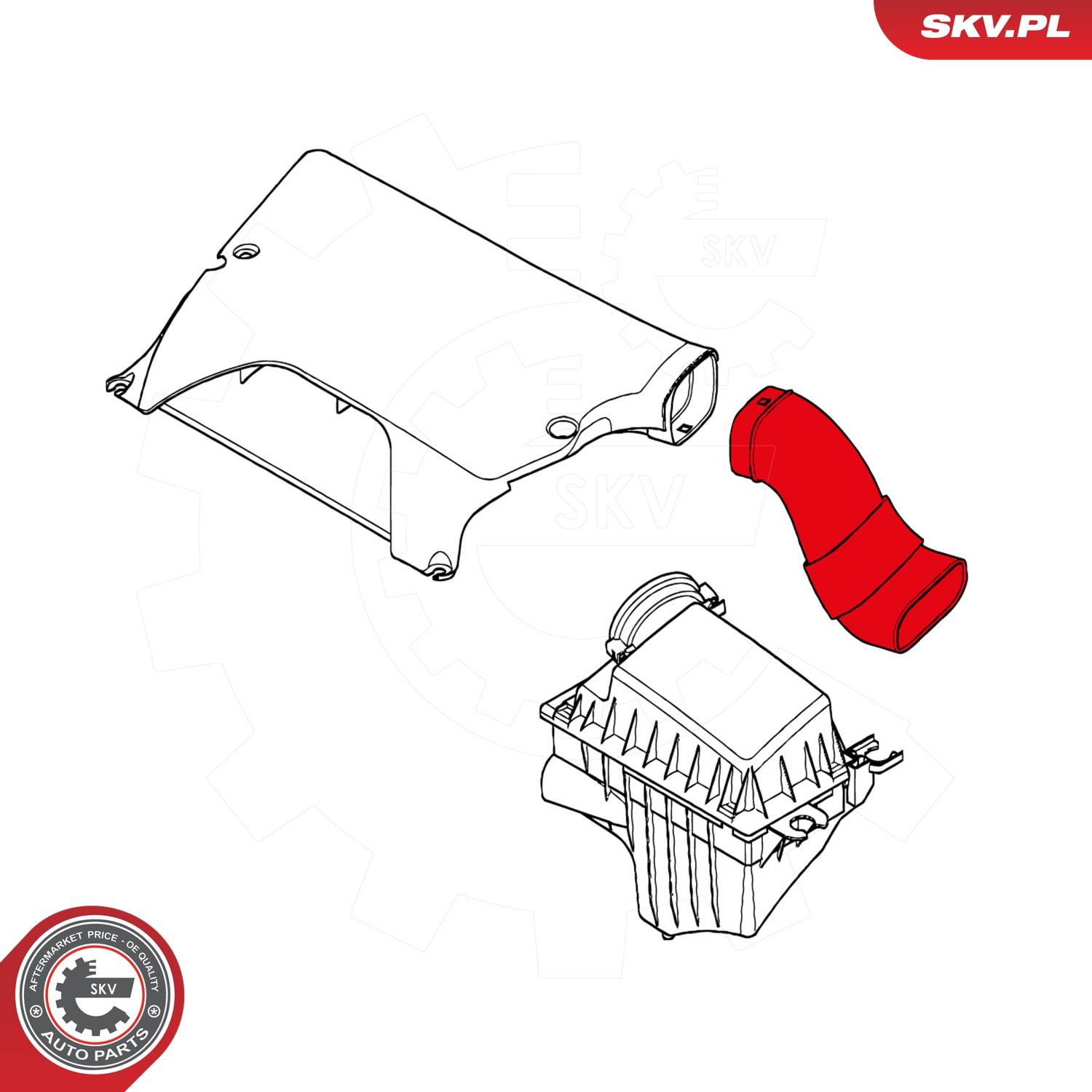Ilustracja 43SKV925 ESEN SKV przewód ssący, filtr powietrza