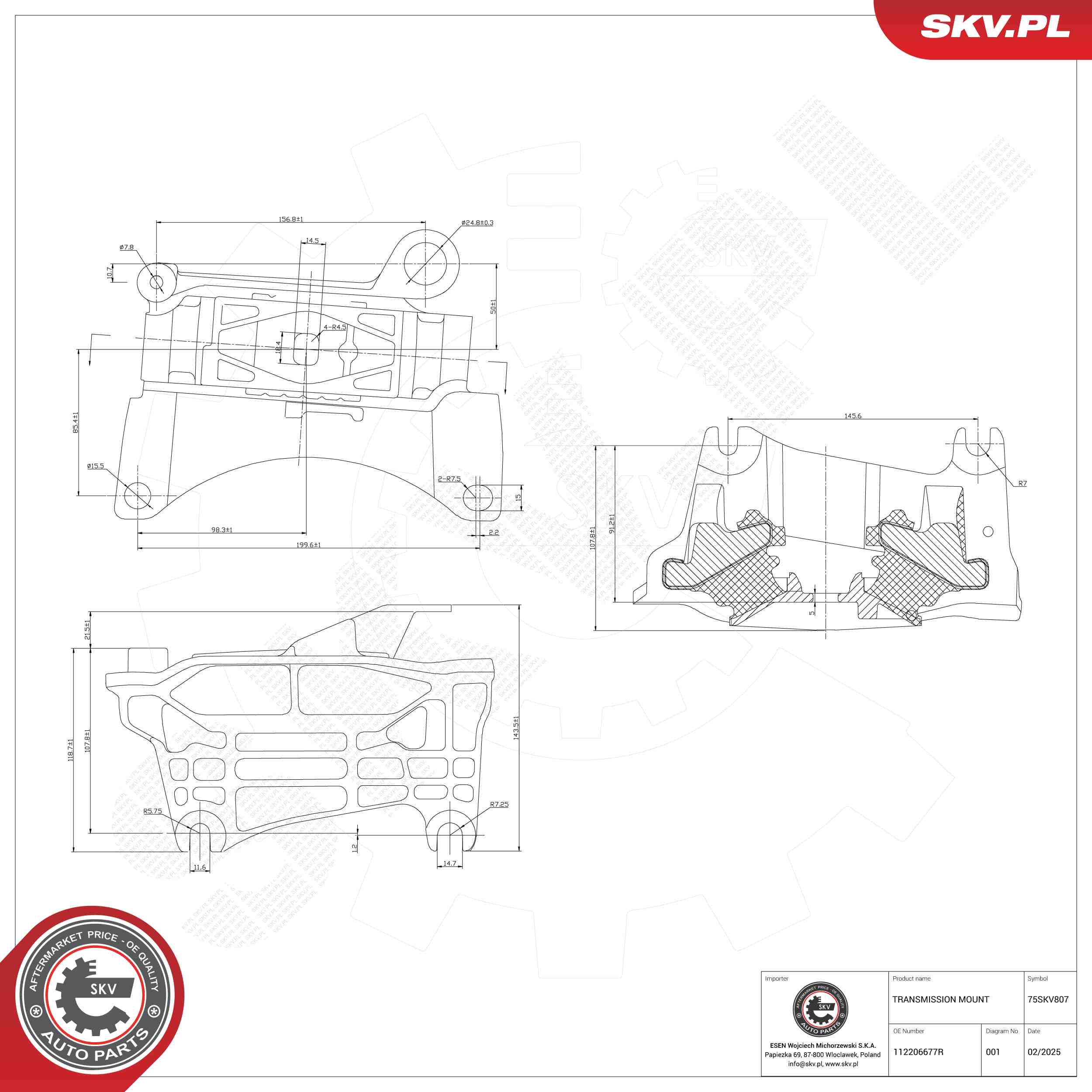 Ilustracja 75SKV807 ESEN SKV zawieszenie, automatyczna skrzynia biegów