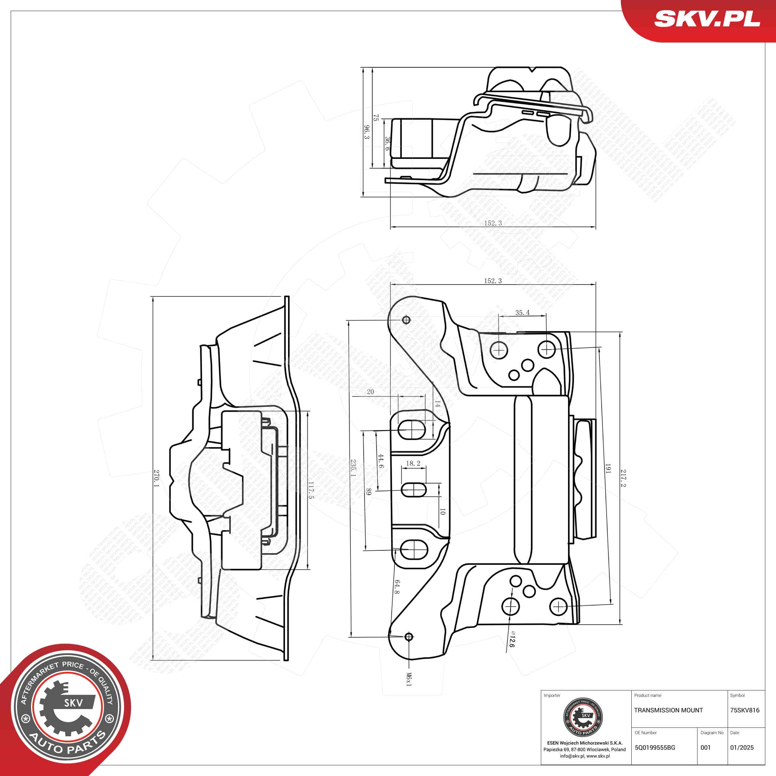Ilustracja 75SKV816 ESEN SKV zawieszenie, automatyczna skrzynia biegów