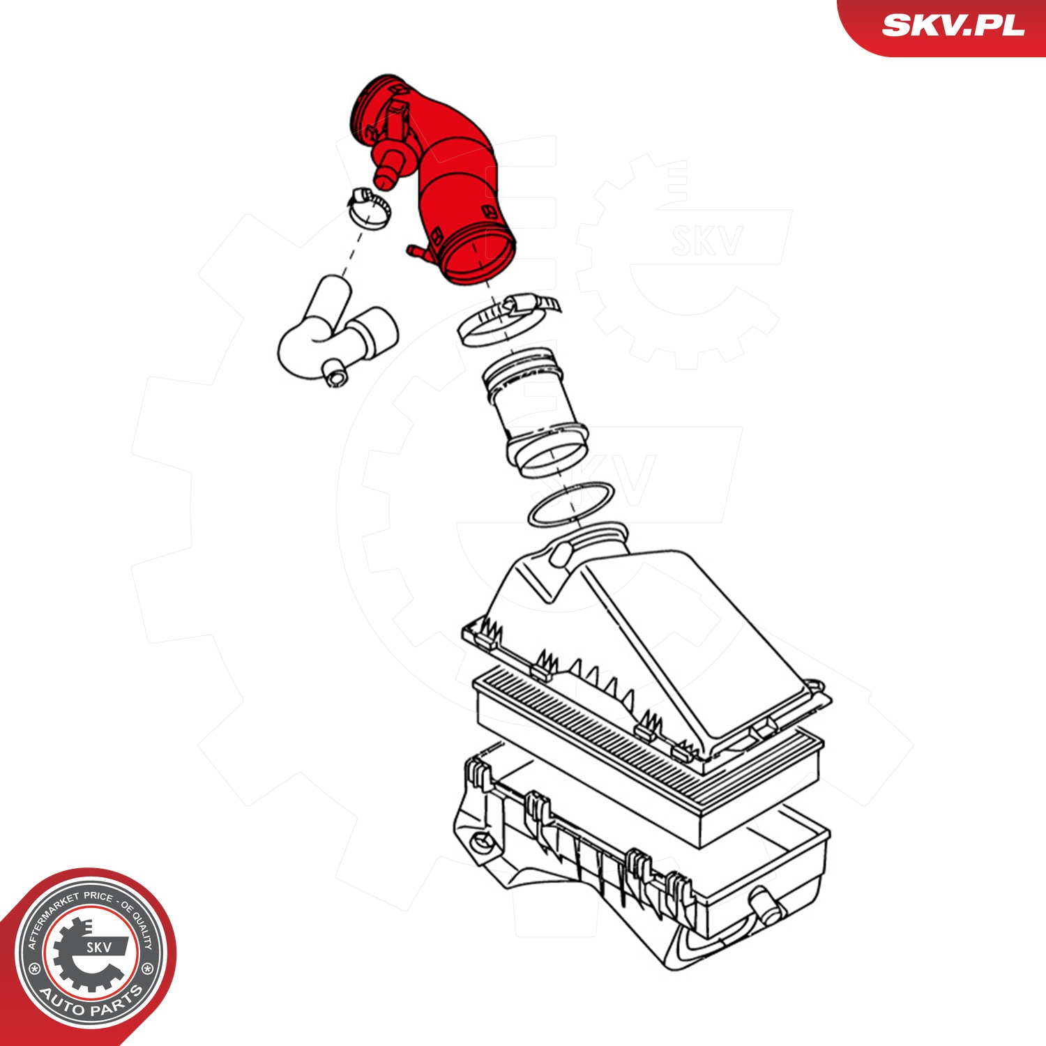 Ilustracja 96SKV001 ESEN SKV przewód ssący, filtr powietrza