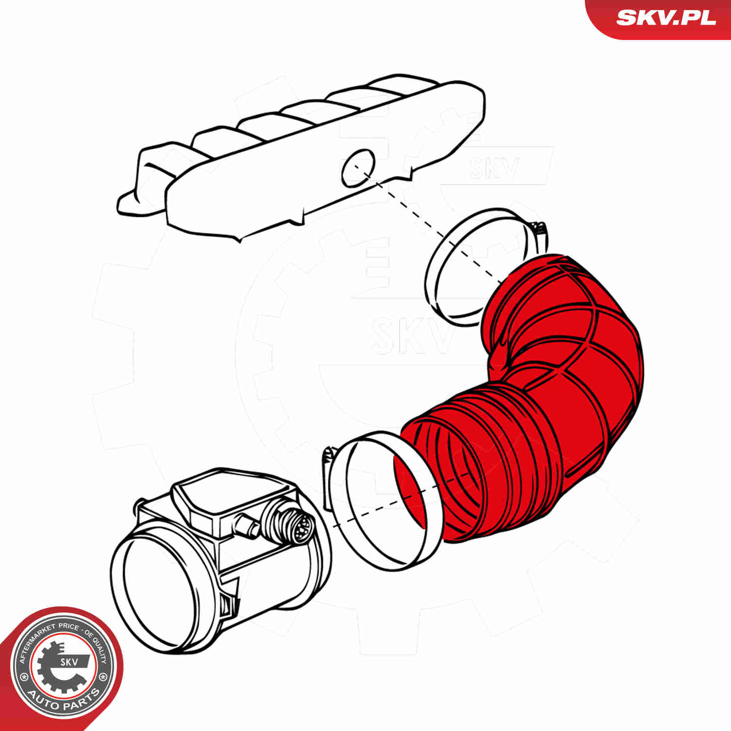 Ilustracja 24SKV406 ESEN SKV przewód ssący, filtr powietrza