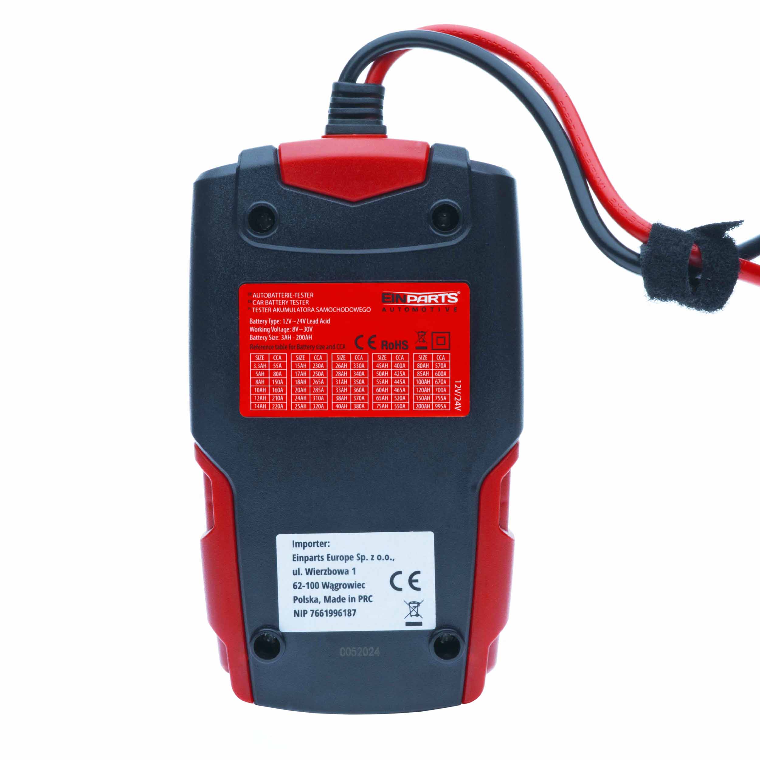 Ilustracja EPACC065 EINPARTS AUTOMOTIVE tester, akumulator